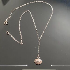 Believe Pendant Y-Necklace Sterling Silver